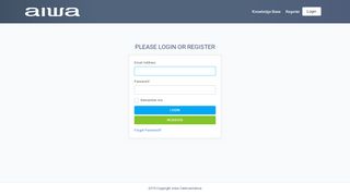 
                            2. Please login or register - Aiwa Centroamérica