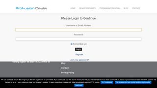 
                            6. Please Login to Continue - Log In - ProFusion Dealer