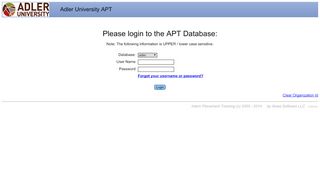 
                            7. Please login to the APT Database: - Adler University