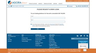 
                            5. Please request a demo login - AGORA direct Ltd.