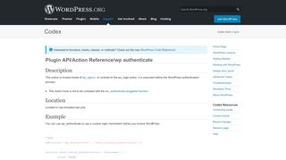 
                            1. Plugin API/Action Reference/wp authenticate « WordPress Codex