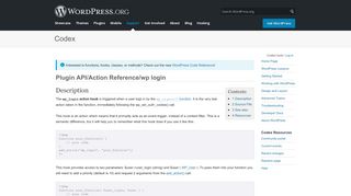 
                            1. Plugin API/Action Reference/wp login « WordPress Codex