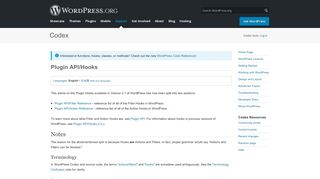 
                            1. Plugin API/Hooks « WordPress Codex