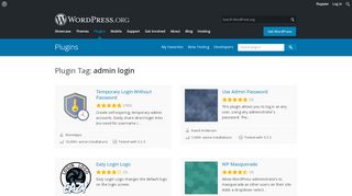 
                            4. Plugins categorized as admin login | WordPress.org