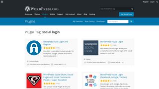 
                            2. Plugins categorized as social login | WordPress.org