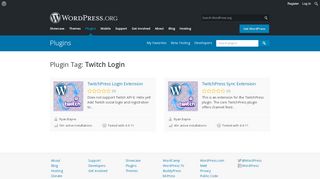 
                            1. Plugins categorized as twitch login | WordPress.org