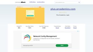
                            5. Plus.arcademics.com website. Arcademics Plus - Login.
