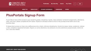 
                            5. PlusPortals Signup Form - Cristo Rey Jesuit High …