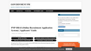 
                            2. PNP ORAS (Online Recruitment Application System) | Applicants ...