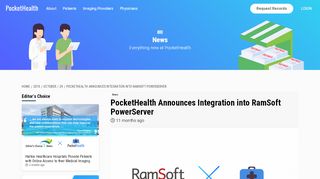 
                            7. PocketHealth Announces Integration into RamSoft PowerServer – News