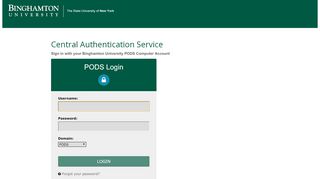 
                            1. PODS Login - Binghamton University (CAS)