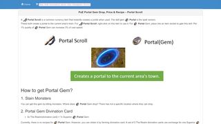 
                            6. PoE Portal Gem Drop, Price & Recipe - Portal Scroll