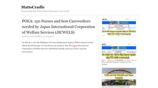 
                            9. POEA: 150 Nurses and 600 Careworkers needed by Japan ...