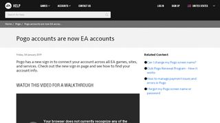 
                            6. Pogo - Pogo accounts are now EA accounts