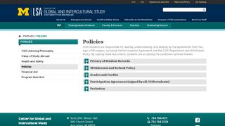 
                            4. Policies | U-M LSA Center for Global and Intercultural Study