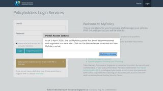 
                            1. Policyholders Login Services - Tokio Marine