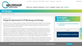 
                            4. Polyprint übernimmt P+P Werbung und Design - Adlershof.de