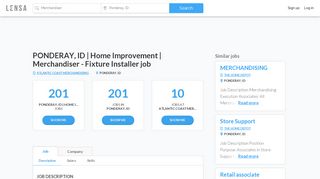 
                            4. PONDERAY, ID | Home Improvement | Merchandiser - Fixture Installer ...