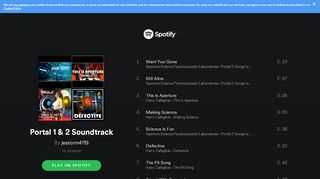 
                            3. Portal 1 & 2 Soundtrack on Spotify