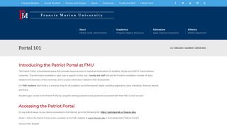 
                            2. Portal 101 | Francis Marion University