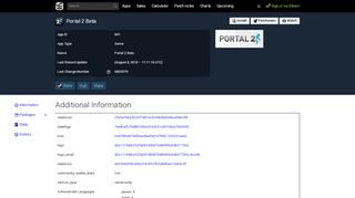 
                            4. Portal 2 Beta · AppID: 841 · Steam Database - SteamDB