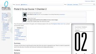 
                            1. Portal 2 Co-op Course 1 Chamber 2 - Portal Wiki