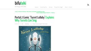 
                            9. Portal 2 Comic 'Turret Lullaby' Explains Why Turrets Can Sing | bifuteki