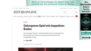 
                            6. Portal 2: Gelungenes Spiel mit doppeltem Boden | ZEIT ONLINE