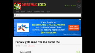 
                            1. Portal 2 gets some free DLC on the PS3 - Destructoid