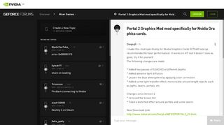 
                            6. Portal 2 Graphics Mod mod specifically for Nvidia Graphics cards ...