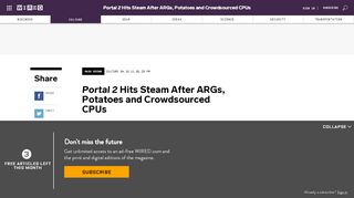 
                            9. Portal 2 Hits Steam After ARGs, Potatoes and Crowdsourced CPUs ...