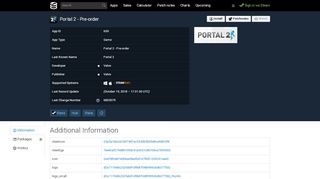 
                            1. Portal 2 - Pre-order · AppID: 659 · Steam Database - SteamDB