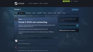 
                            1. Portal 2 (PS3) not connecting :: Portal 2 General Discussions