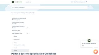
                            6. Portal 2 System Specification Guidelines - Take Note Help Center