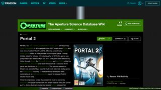 
                            5. Portal 2 | The Aperture Science Database Wiki | FANDOM powered by ...