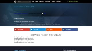 
                            4. Portal 2 update for March 5, 2018 · Steam Database