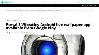 
                            2. Portal 2 Wheatley Android livewallpaper app available from Google Play