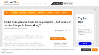 
                            4. Portal 3: Angebliche Tech-Demo gesichtet - Befindet sich der ... - Play3