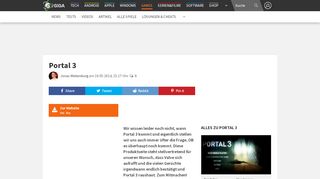 
                            1. Portal 3: Eure Wünsche, keine Fakten, keine Daten, keine Demo