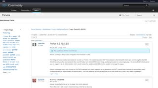 
                            5. Portal 8.5 JS/CSS - WebSphere Portal Forum - IBM