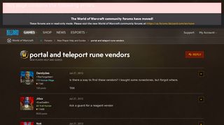 
                            4. portal and teleport rune vendors - World of Warcraft Forums ...