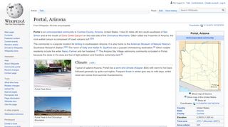 
                            1. Portal, Arizona - Wikipedia