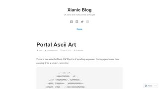 
                            6. Portal Ascii Art – Xianic Blog