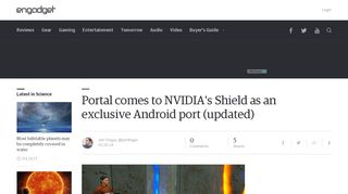 
                            7. Portal comes to NVIDIA's Shield as an exclusive Android port (updated)