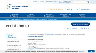 
                            8. Portal Contact - National Jewish Health