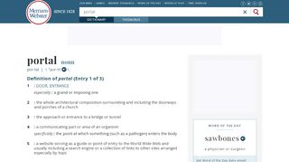 
                            2. Portal | Definition of Portal by Merriam-Webster