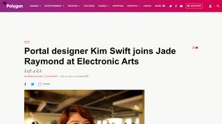 
                            7. Portal designer Kim Swift joins Jade Raymond at Electronic Arts ...