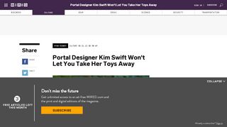 
                            9. Portal Designer Kim Swift Won't Let You Take Her Toys Away | WIRED