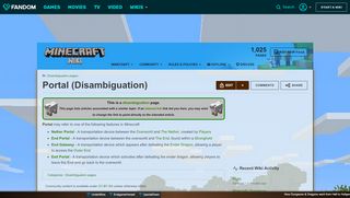 
                            6. Portal (Disambiguation) | Minecraft Wiki | FANDOM powered by Wikia