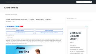 
                            3. Portal do Aluno Online UERJ – Login, Calendário, …